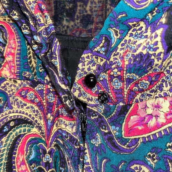 Vintage 80s Paisley Print Dress - Picture 6 of 14